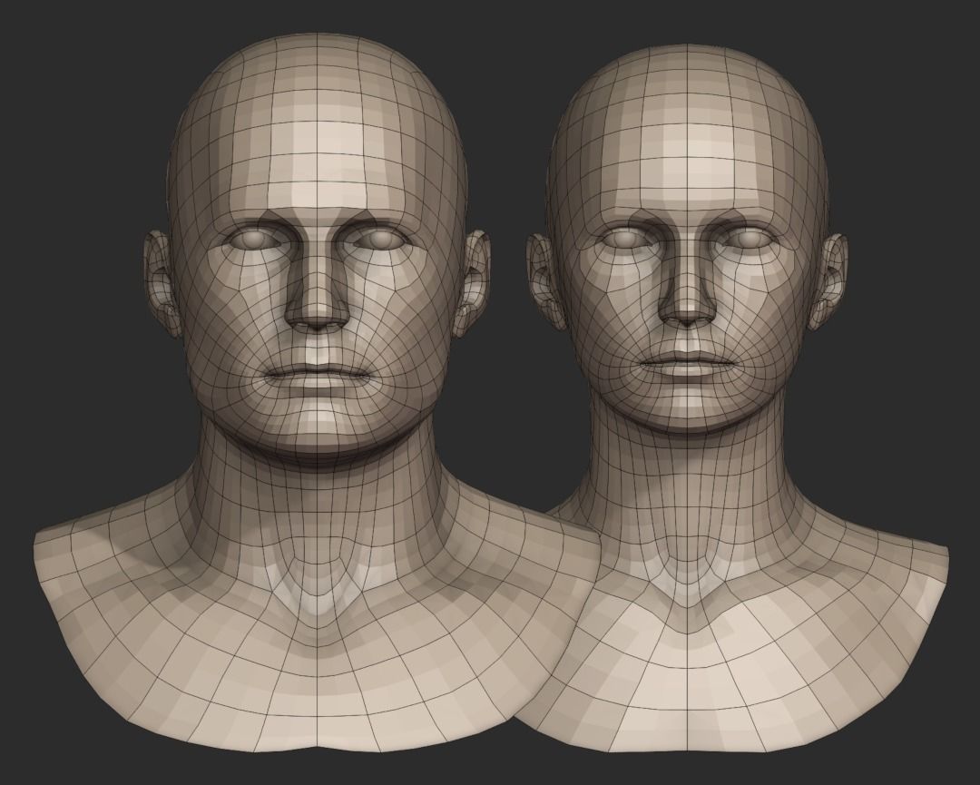 3d моделирование персонажей. Объемные картинки. Base Mesh head. Based heads