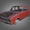 car wreck pbr game asset 3d model low poly obj fbx blender