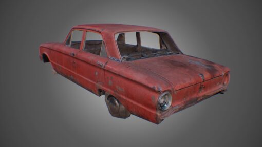 car wreck pbr game asset blender download