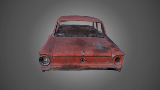 car wreck pbr game asset free 3d model download