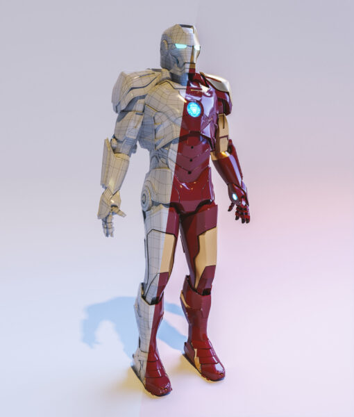 iron man 3d model low poly Blender