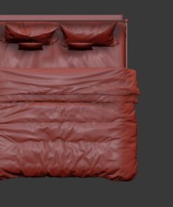 wooden bed free 3d model