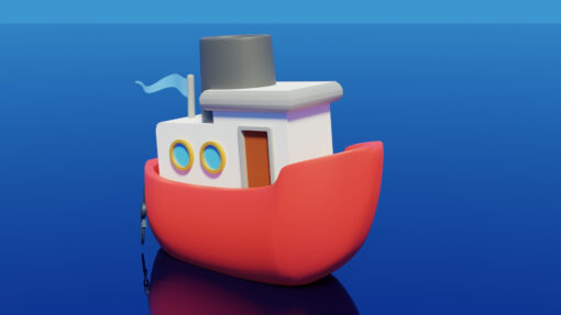 Cartoon Ship 3D Model Blender