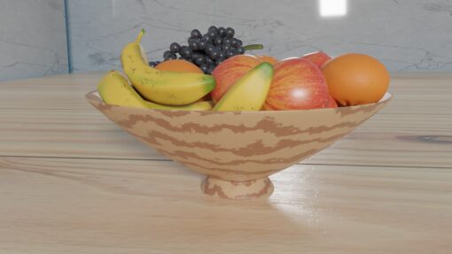 3D Fresh Fruits in a bowl Download