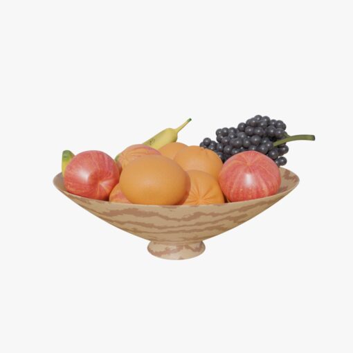 3D Model Fresh Fruits in a bowl